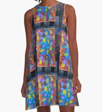 Stained glass cubism A-Line Dress