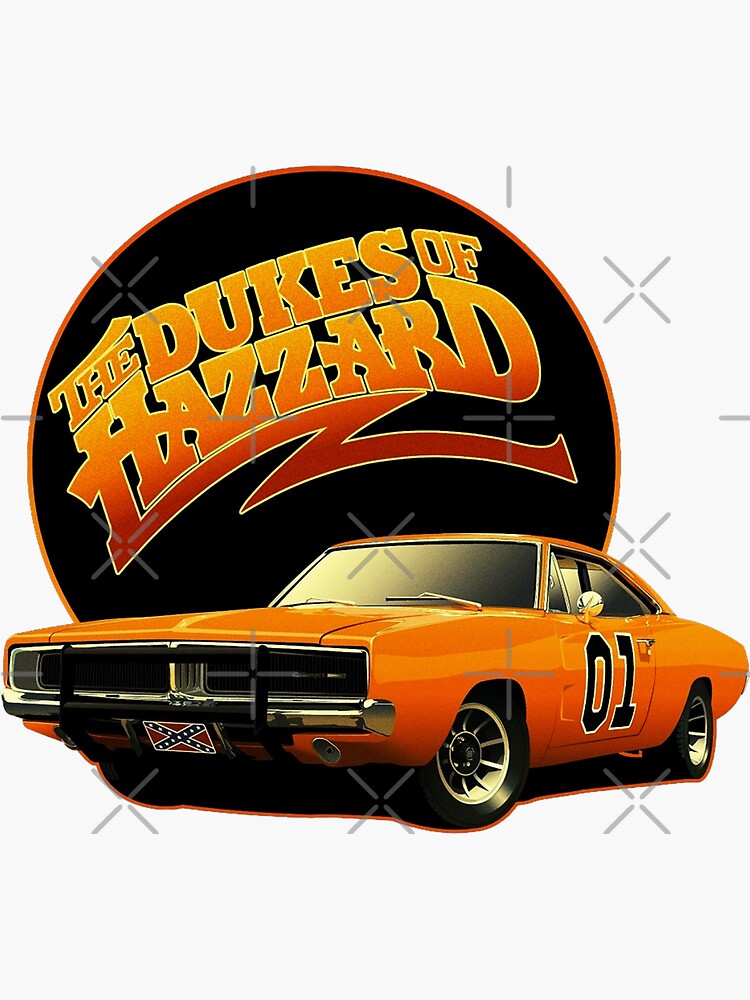 "the dukes car" Sticker for Sale by Islandrosely Redbubble