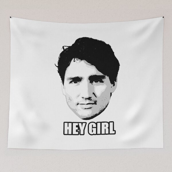 Item preview, Beneficial Work Prominent Friendly Politician Trudeau Hey Girl Fittedretro Wave designed and sold by CaoTrieu.