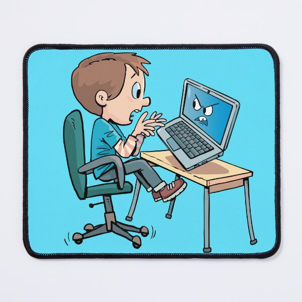 Item preview, boy scared by a raging laptop designed and sold by duxpavlic.
