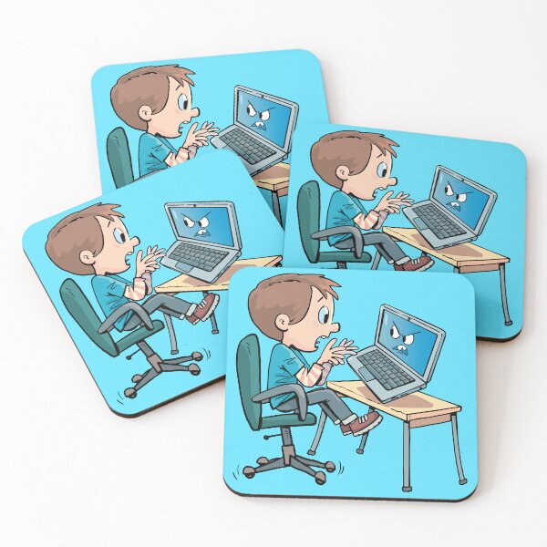 Item preview, boy scared by a raging laptop designed and sold by duxpavlic.
