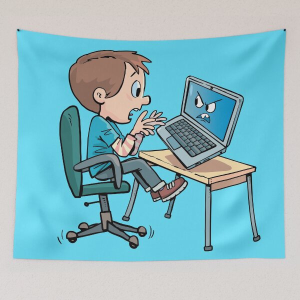Item preview, boy scared by a raging laptop designed and sold by duxpavlic.
