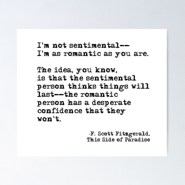 Item preview, The romantic person - F Scott Fitzgerald designed and sold by peggieprints.