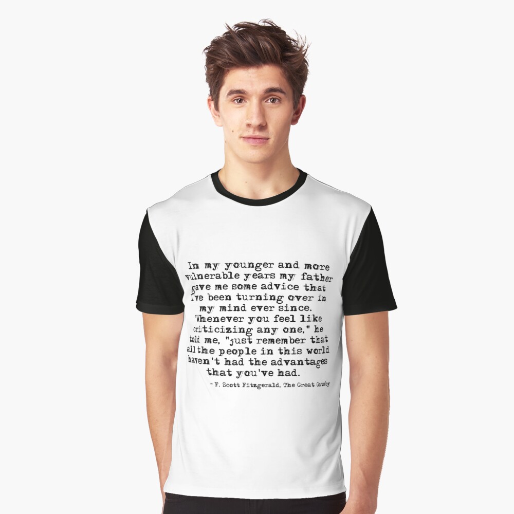 'In my younger and more vulnerable years - F Scott Fitzgerald' T-shirt ...