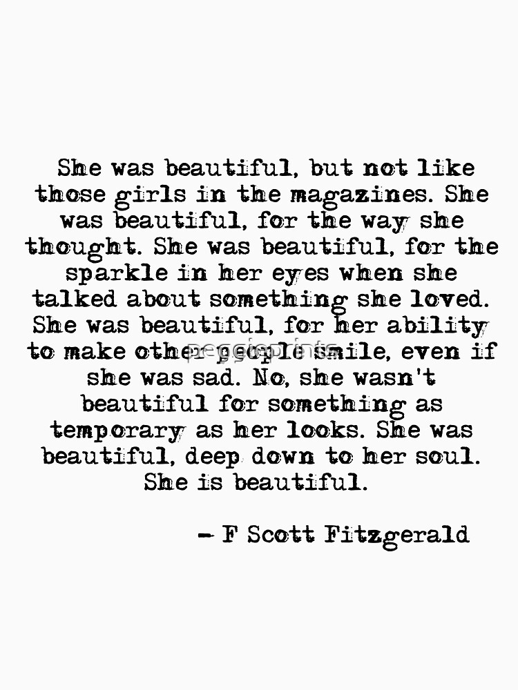 She was beautiful - F Scott Fitzgerald by peggieprints