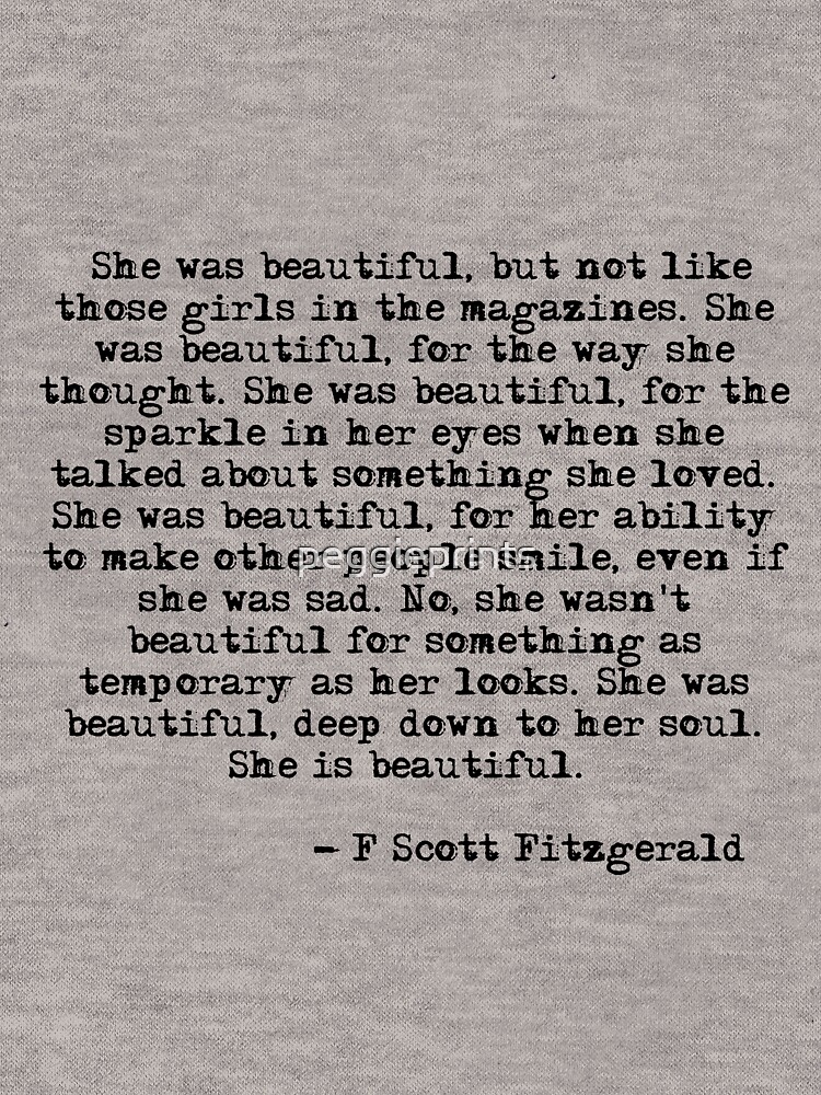 She was beautiful - F Scott Fitzgerald by peggieprints