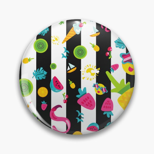 Item preview, striped wallpaper with fruits and summer emoji designed and sold by JAG2B.