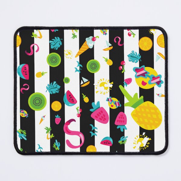 Item preview, striped wallpaper with fruits and summer emoji designed and sold by JAG2B.