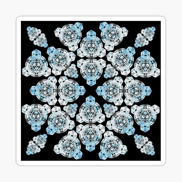 Vista previa del artículo con la obra «Cacofonía de mandala de cubo helado», diseñado y vendido por createVisions.
