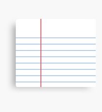 Notebook Paper Graphic - Wide Lines Canvas Print