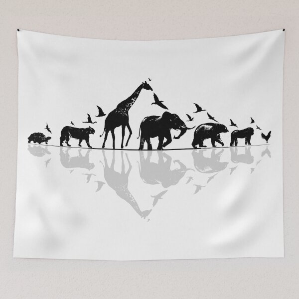 Item preview, Migrating Animal Mountain - Elephant, Giraffe, Bear, Gorilla, Lion, Turtle, Chicken designed and sold by Area31Studios.