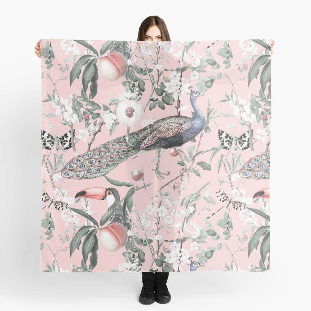 Chic Chinoiserie Print Scarf