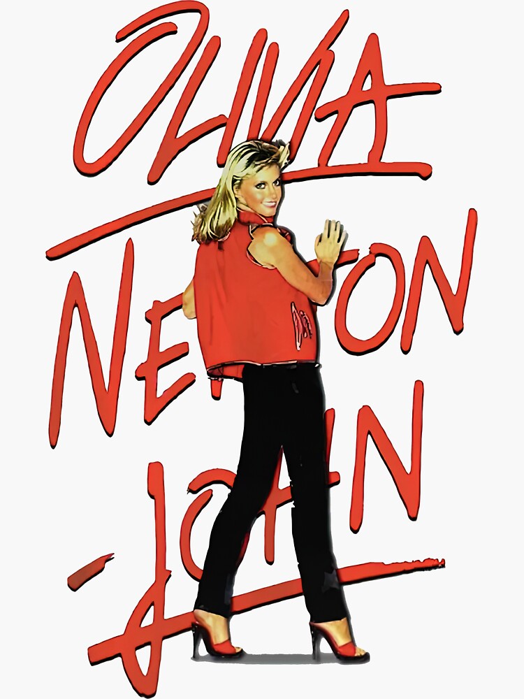 Olivia Newton John Red Sticker For Sale By Clothingtx Redbubble 2051