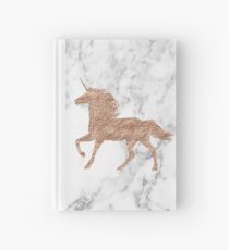 Rose gold marble unicorn Hardcover Journal