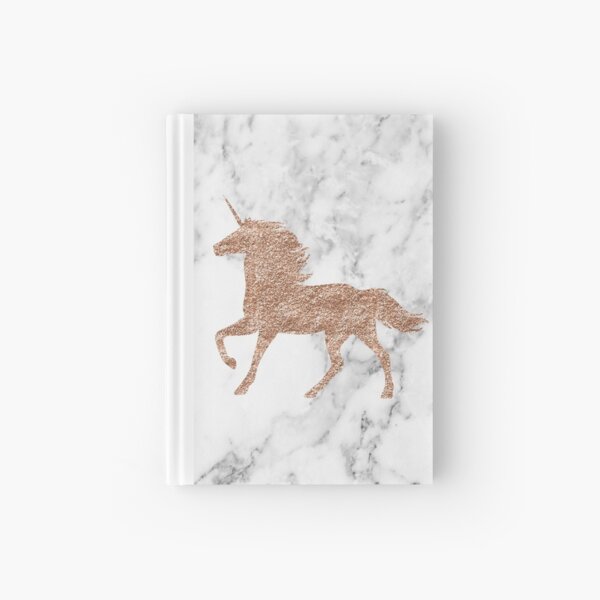 Rose gold marble unicorn Hardcover Journal