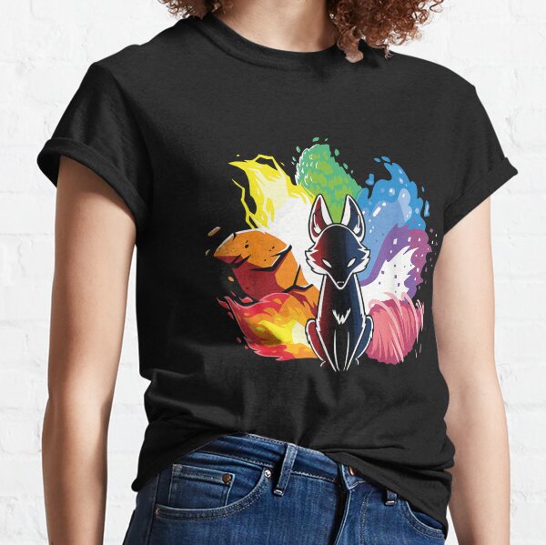 Kitsune-Nine-Tail Funny Foxes pour hommes femmes enfants adolescents filles T-shirt classique