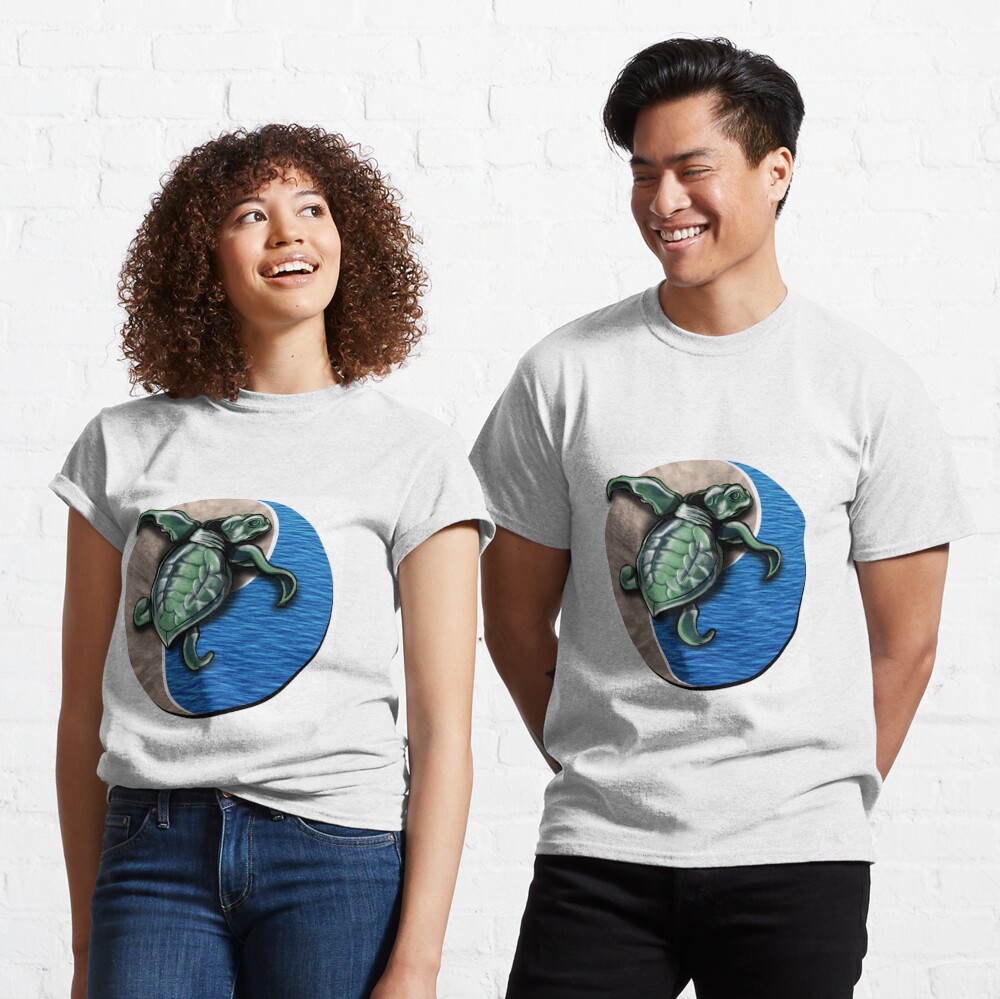 Turtle water and sand yin yang  Classic T-Shirt