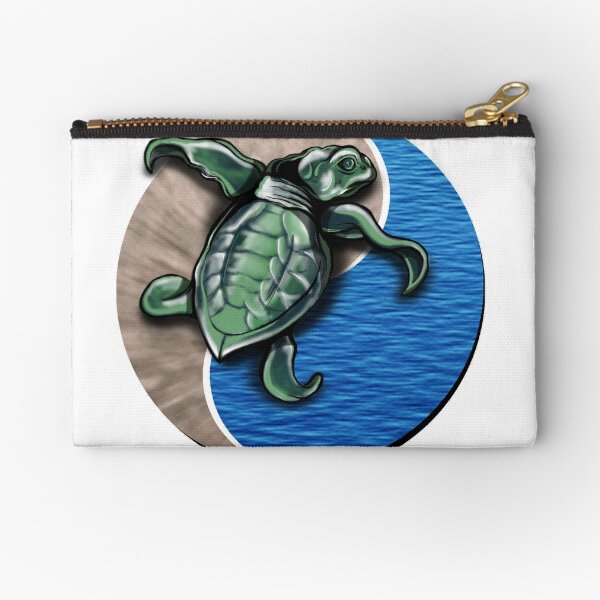 Turtle water and sand yin yang Zipper Pouch