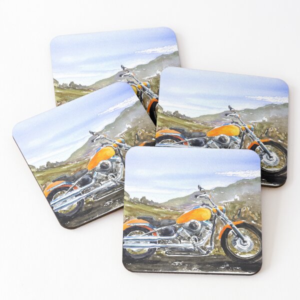 Item preview, Custom Chopper V-Twin Motorbike Original Watercolour designed and sold by OnHeathAndMoor.
