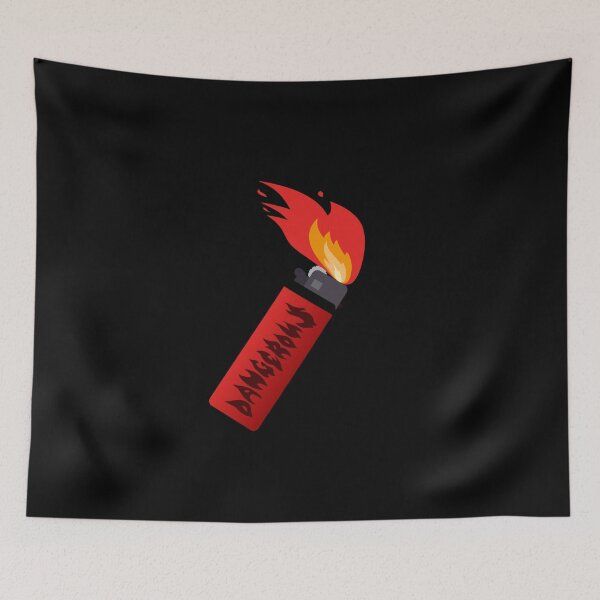 Item preview, DANGEROUS Red Lighter Big Flame designed and sold by everything4eva.