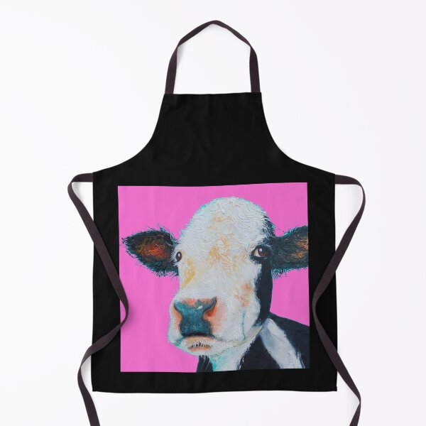 Item preview, Black and White Hereford Cow on hot pink designed and sold by MatsonArtDesign.