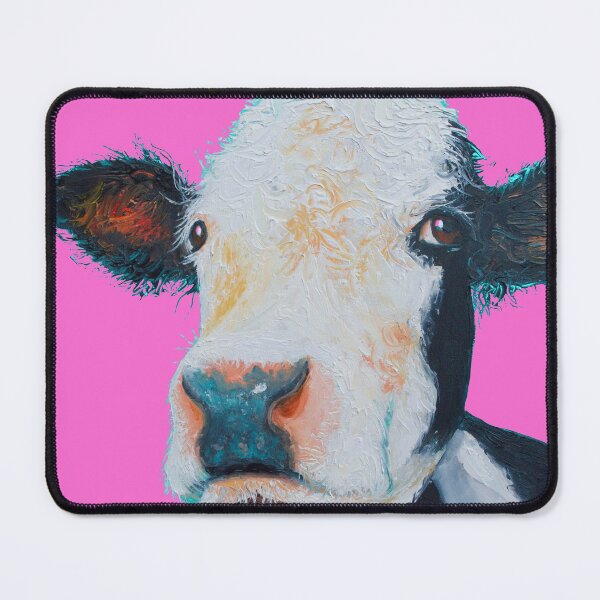 Item preview, Black and White Hereford Cow on hot pink designed and sold by MatsonArtDesign.
