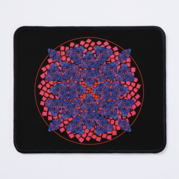 Aperçu de l'œuvre Cacophonie de mandala de cube de ciel bleu rouge foncé et CircleVisions (R) créée et vendue par createVisions.