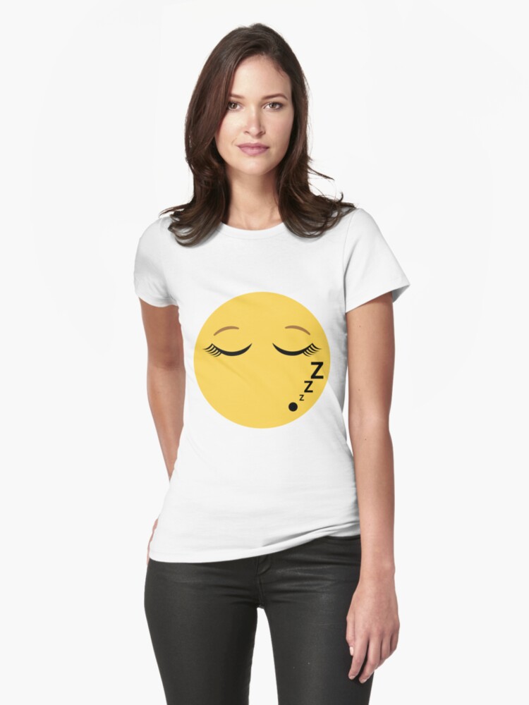 sleeping emoji with eyelashes womens t shirt by p31apparel redbubble