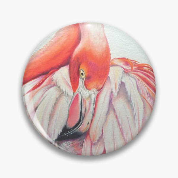 Item preview, Preening flamingo designed and sold by Karen Elaine Evans.