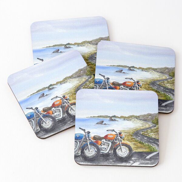 Item preview, Custom Classic Bobber Cafe Racer Motorbike Original Watercolour designed and sold by OnHeathAndMoor.