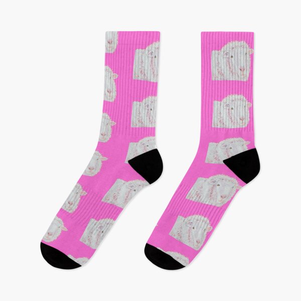 Item preview, Merino sheep painting on hot pink designed and sold by MatsonArtDesign.