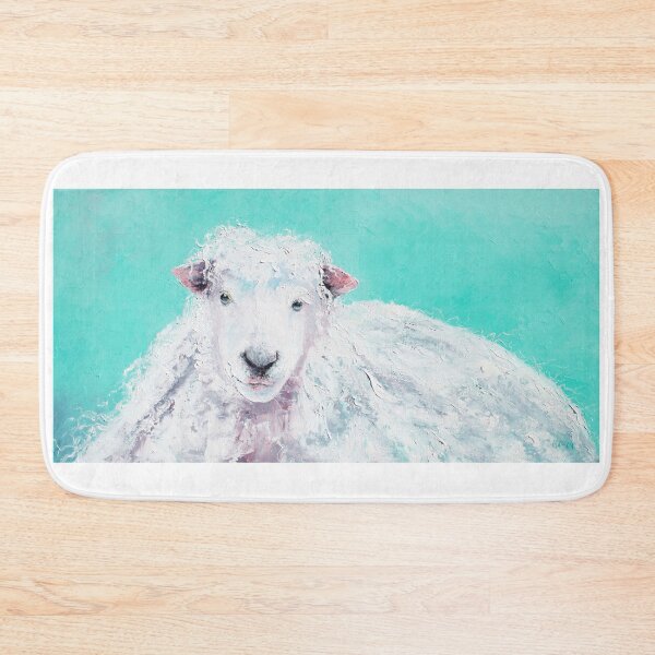 Item preview, Sheep painting on turquoise - Jeremiah designed and sold by MatsonArtDesign.