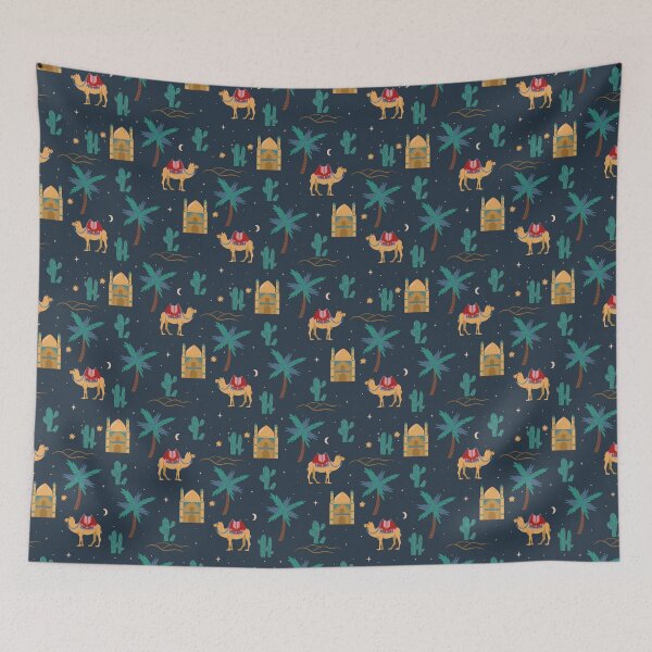 Item preview, night desert pattern with camels. designed and sold by burbura.