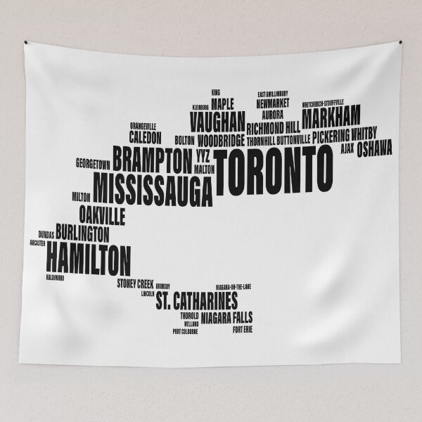 Item preview, Toronto Typography Map - GTAGolden Horseshoe City Fonts designed and sold by MilaBuchko.
