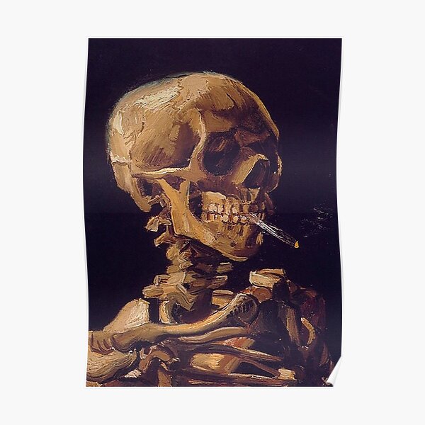 Vincent Van Gogh's 'Skull with a Burning Cigarette' Poster