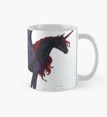 Schwarzes Einhorn winged pegacorn rote Mähne Tasse (Standard)