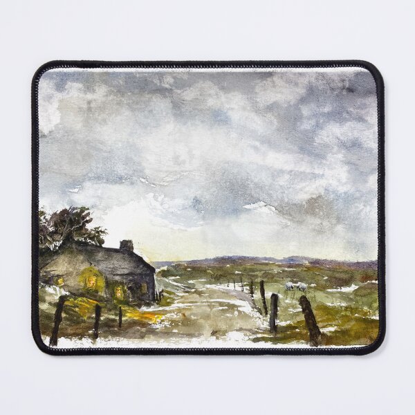 Item preview, Overcast Moorland - Lonely Cottage - Yorkshire Dales Original Watercolour designed and sold by OnHeathAndMoor.