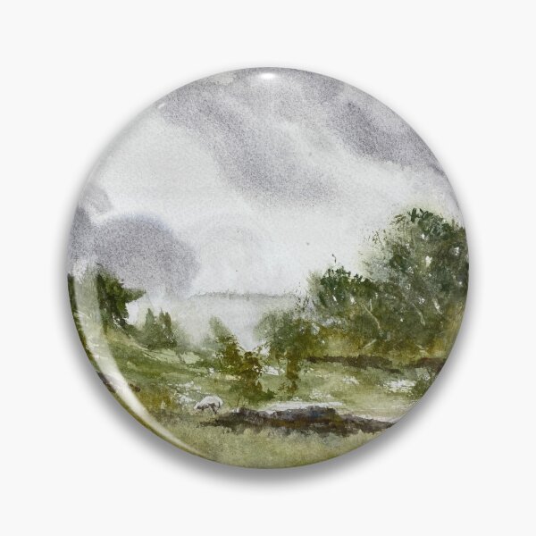 Item preview, Overcast Moorland - Sheep & Lambs - Yorkshire Moors Original Watercolour designed and sold by OnHeathAndMoor.