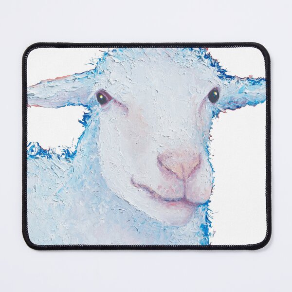Item preview, White sheep painting on white designed and sold by MatsonArtDesign.