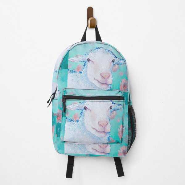 Item preview, White sheep on poppies background designed and sold by MatsonArtDesign.