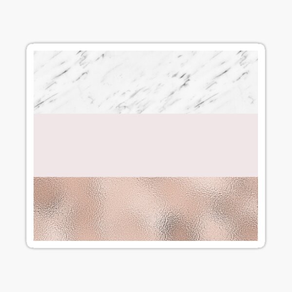 Pastel striping - rose gold marble Sticker