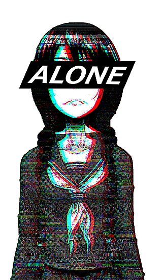 "ALONE sad manga aesthetic " Photographic Prints by PoserBoy | Redbubble