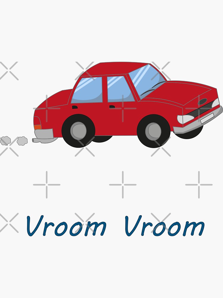 Red Car Vroom Vroom Sticker For Sale By Josaemin Redbubble