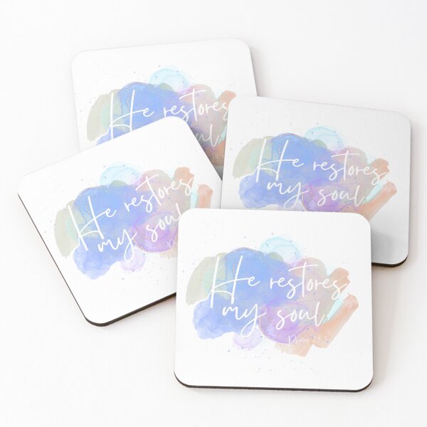 Item preview, He restores my soul- watercolour cloud designed and sold by EdenAndOlive.