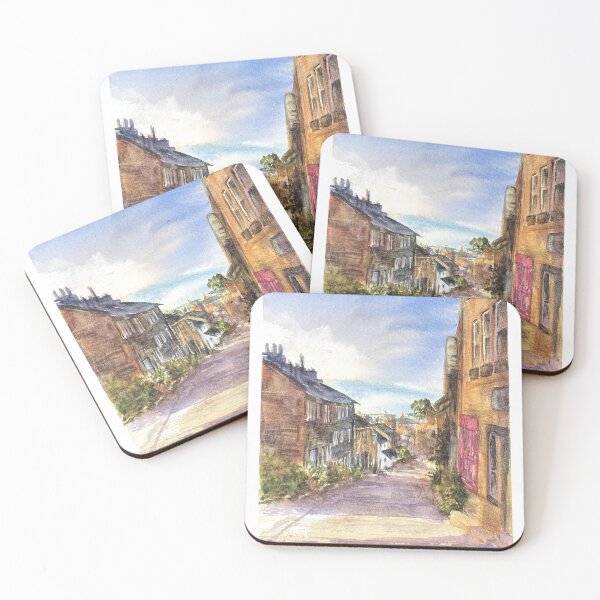Item preview, Haworth Cobbles Main Street - Bronte Country - Original Watercolour designed and sold by OnHeathAndMoor.