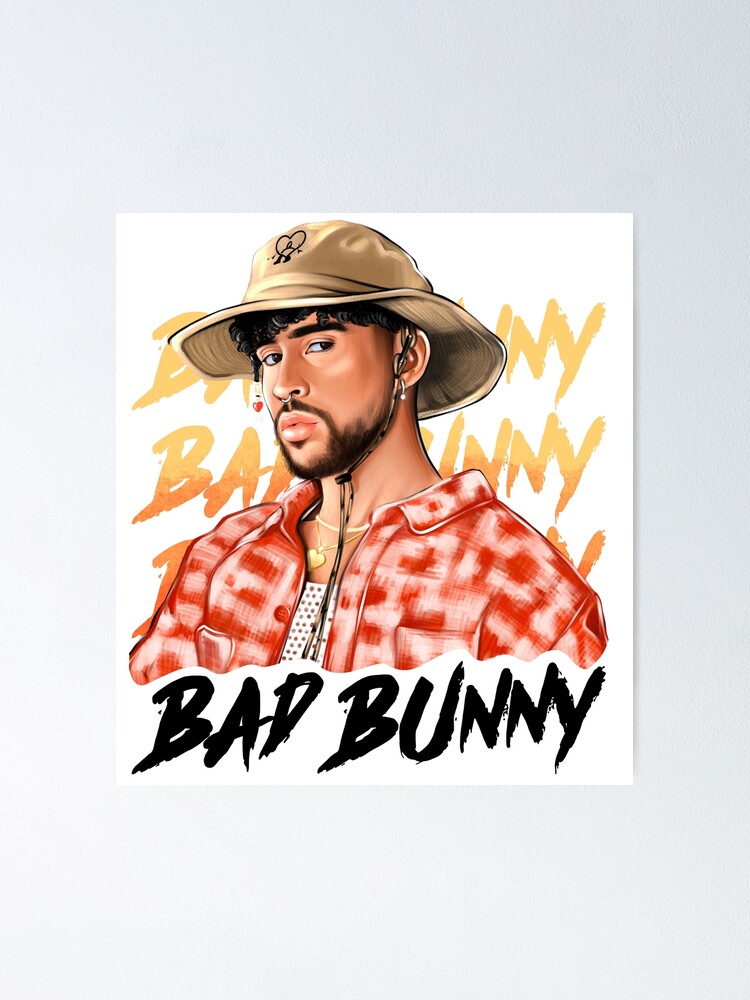 Póster «Bad Bunny con Sombrero Panamá Un Verano Sin Ti Ilustración» de