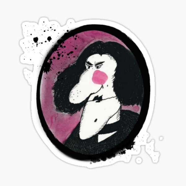 Y2k aesthetic viola swamp paint splatter portrait Sticker