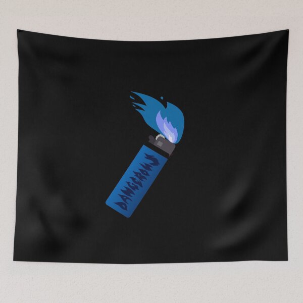 Item preview, DANGEROUS Blue Lighter Big Flame designed and sold by everything4eva.