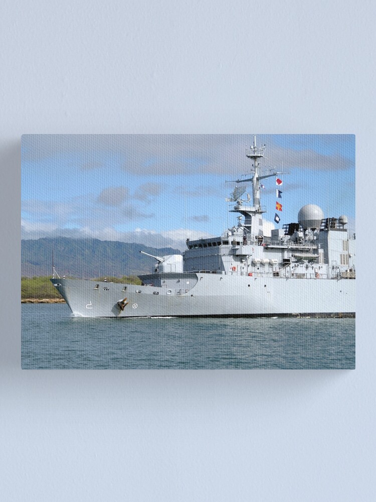 Die Franzosische Marine Fregatte Fs Prairial Verlasst Die Gemeinsame Basis Pearl Harbor Hickam Leinwanddruck Von Stocktrekimages Redbubble