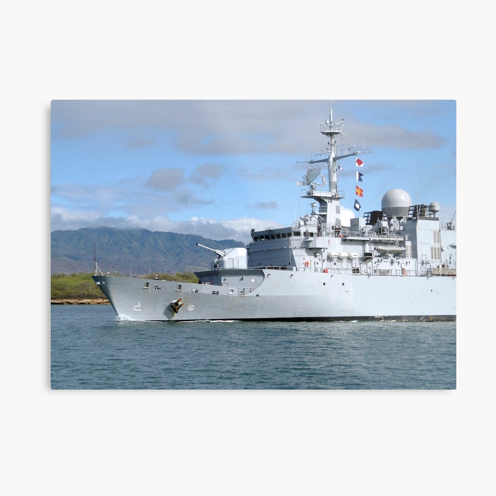 Die Franzosische Marine Fregatte Fs Prairial Verlasst Die Gemeinsame Basis Pearl Harbor Hickam Leinwanddruck Von Stocktrekimages Redbubble